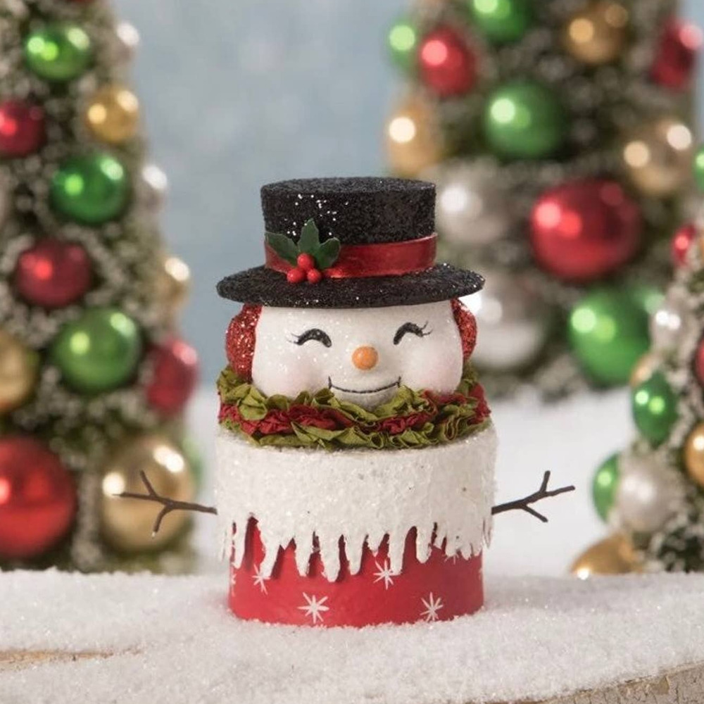 New Bethany Lowe Happy Retro Snowman Box Vintage Inspired Christmas Decor
